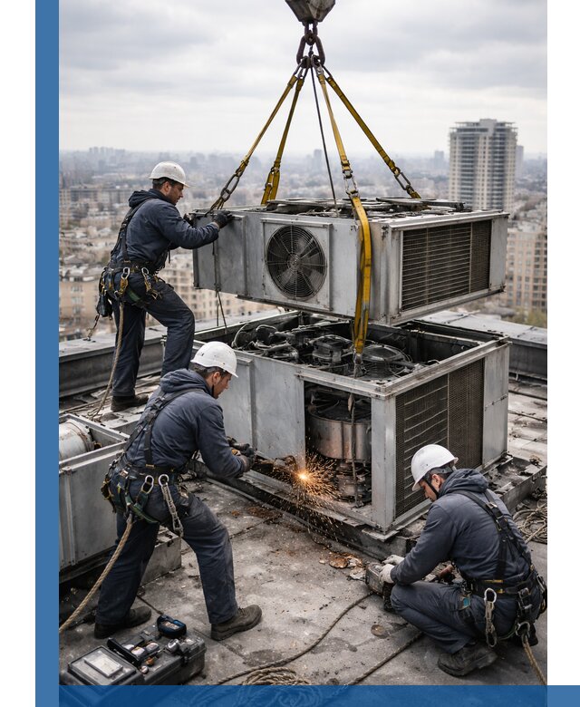 Демонтаж крышной установки в Беслане любой сложности