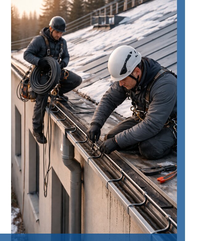 Монтаж греющего кабеля на кровле в Беслане от 456 р. | ВЫСОТНИК-Бсл