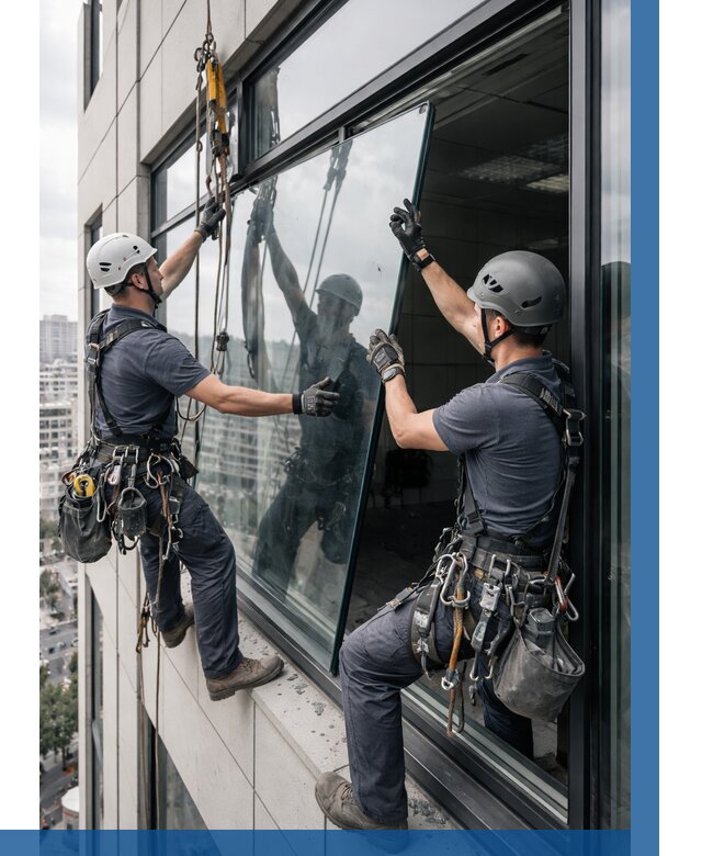 Замена стеклопакетов на высоте в Беслане от 5569 р. | ВЫСОТНИК-Бсл