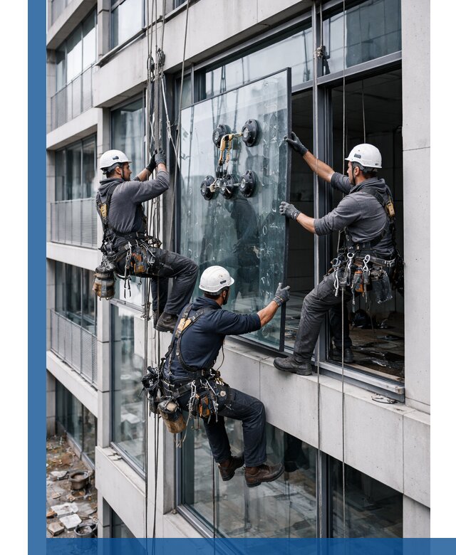 Фасадное остекление и монтаж витражей зданий в Беслане под ключ