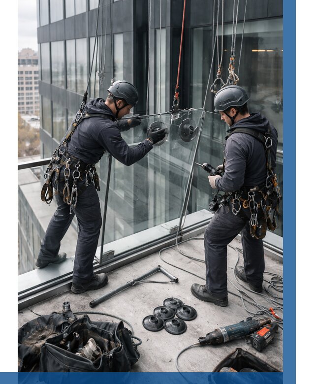 Монтаж стеклянных ограждений в Беслане от 2532 р. | ВЫСОТНИК-Бсл