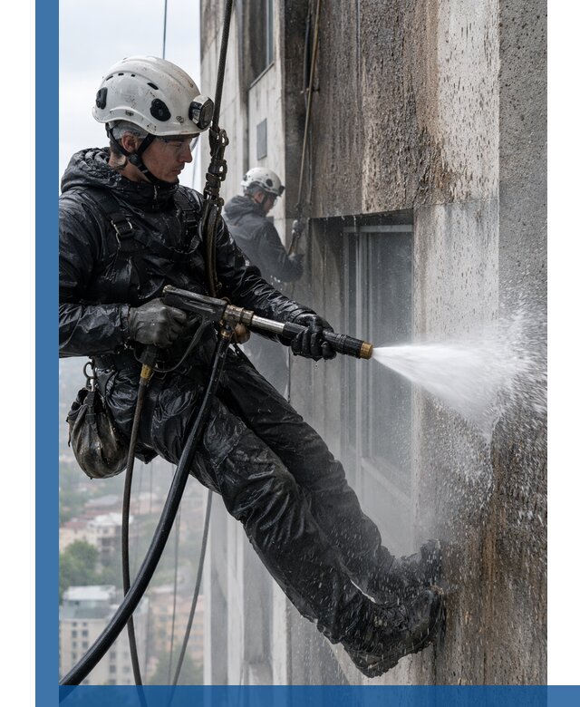Гидроструйная очистка фасадов и конструкций в Беслане