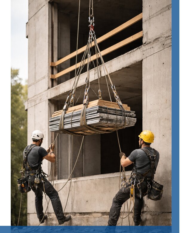 Подъем материала на этаж веревками в Беслане от 1519 р. | ВЫСОТНИК-Бсл