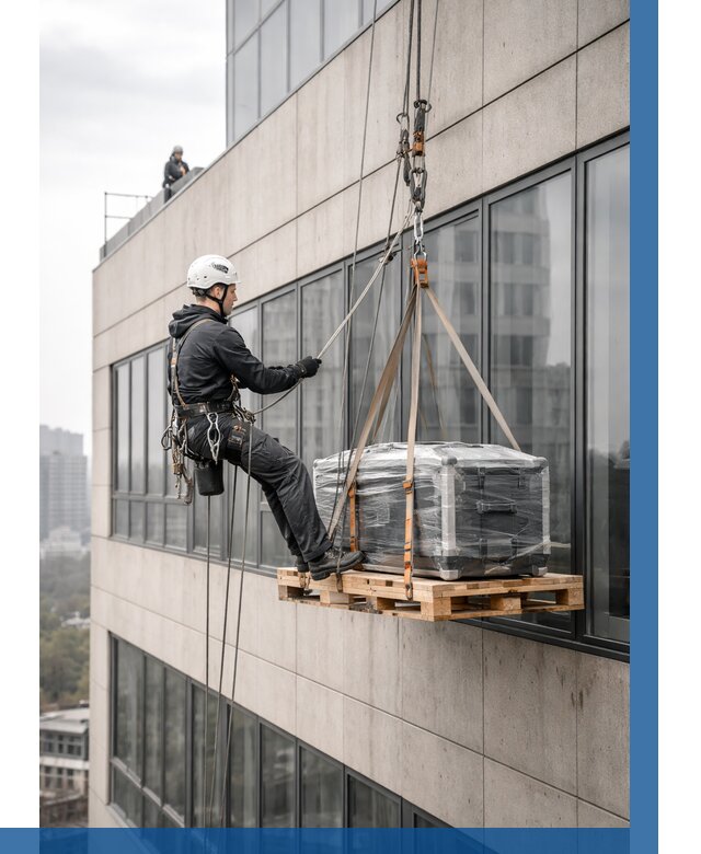 Спуск груза по фасаду в Беслане от 3544 р. | ВЫСОТНИК-Бсл