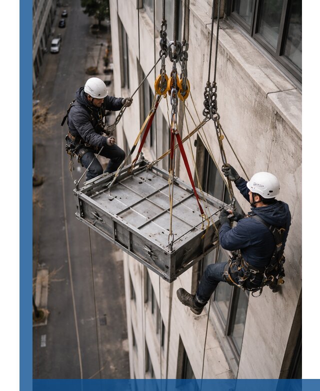 Спуск и подъем грузов по фасаду в Беслане для зданий
