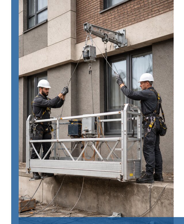 Монтаж и подъем фасадной люльки в Беслане с гарантией безопасности