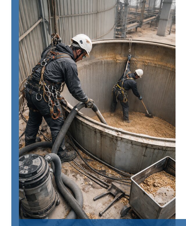 Профессиональная чистка зерновых бункеров в Беслане с выездом