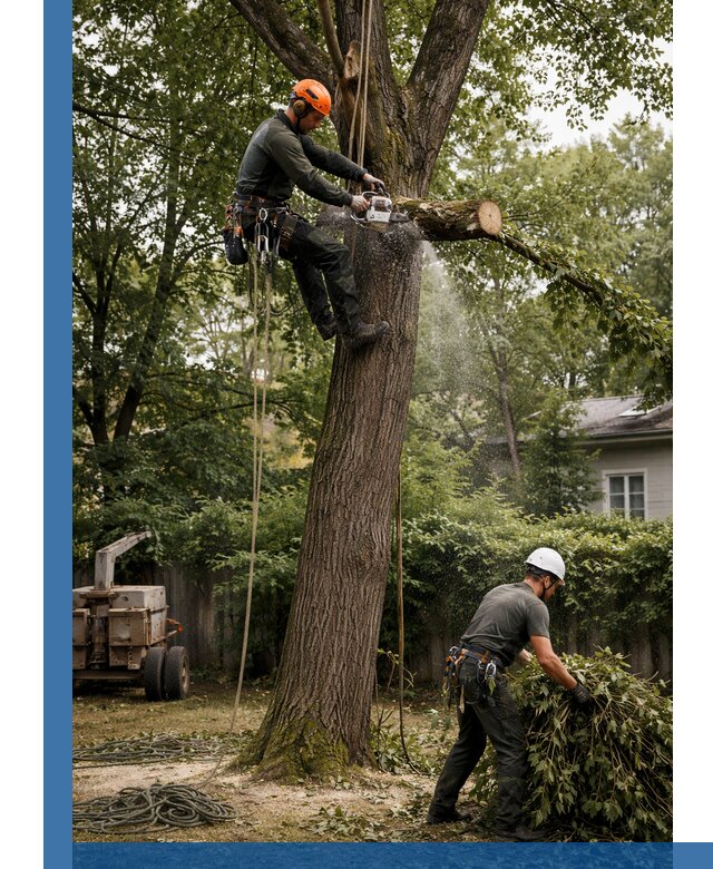 Кронирование деревьев в Беслане, безопасная высотная обрезка