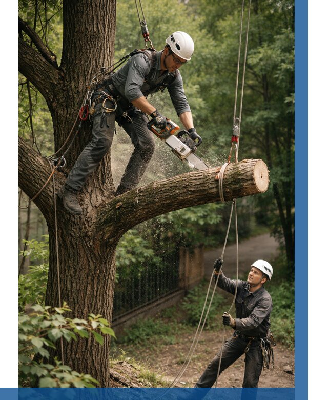 Спил деревьев альпинистами в Беслане от 8101 р. | ВЫСОТНИК-Бсл