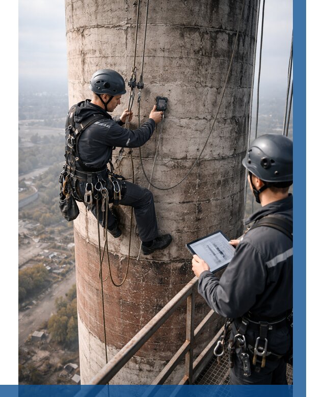 Обследование дымовой трубы в Беслане от 8101 р. | ВЫСОТНИК-Бсл