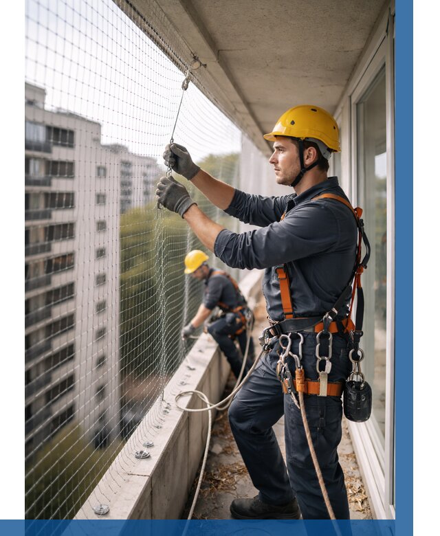 Монтаж сетки от птиц в Беслане от 4557 р. | ВЫСОТНИК-Бсл